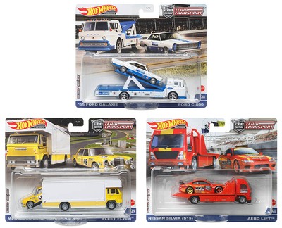 Team Transport Car Culture 6 Modellautos Set 2022 1:64 Hot Wheels 