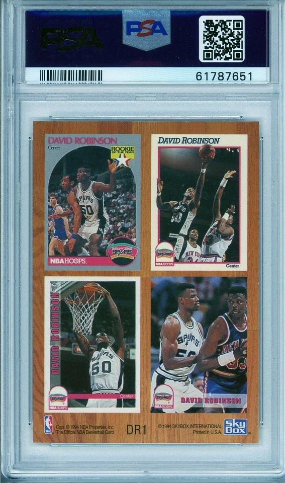 1993 Hoops #DR1 David Robinson 5th Anniversary PSA 6 - Image 2 of 2