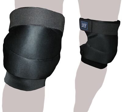 BAY  Knieschoner Knieschutz Knie Schutz Schoner Budo MMA Sport schwarz Klett neu