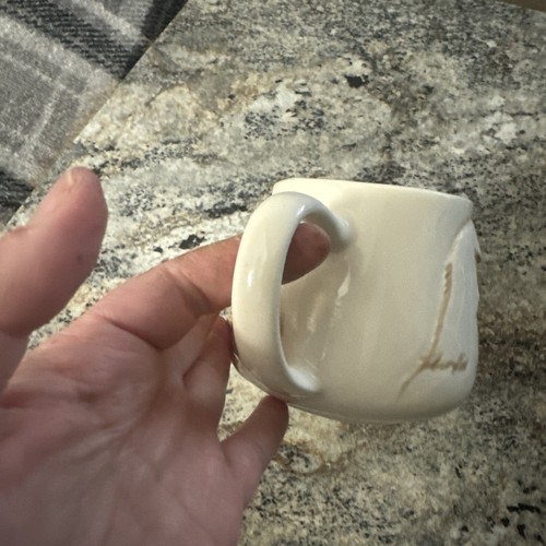Studio Art Eagle Pottery Cup White And Brown - Picture 5 of 5