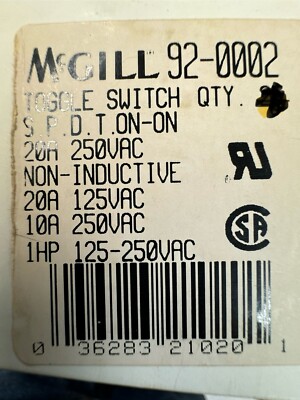 MCGILL  92-0002 TOGGLE SWITCH SPDT
