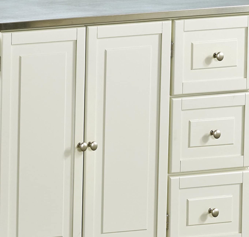 Liberty White Kitchen Cart with Stainless Steel Top by Home Styles