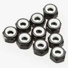 10PCS ALIENTAC Aluminum M3 Black Nylon Hex Insert Self-Lock Nuts