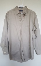 size 16-16.5 tan colored Chaps button down mens shirt
