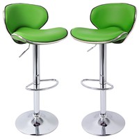 2 X Breakfast Bar Stools Luxury Swivel Green Adjustable Kitchen Leather Chairs 2 X Breakfast Bar Stools Luxury Swivel Green Adjustable Kitchen Leather Chairs