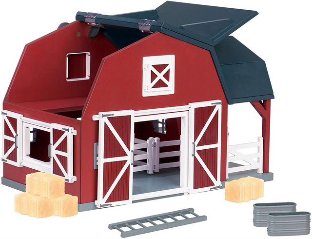 farm animal set with barn