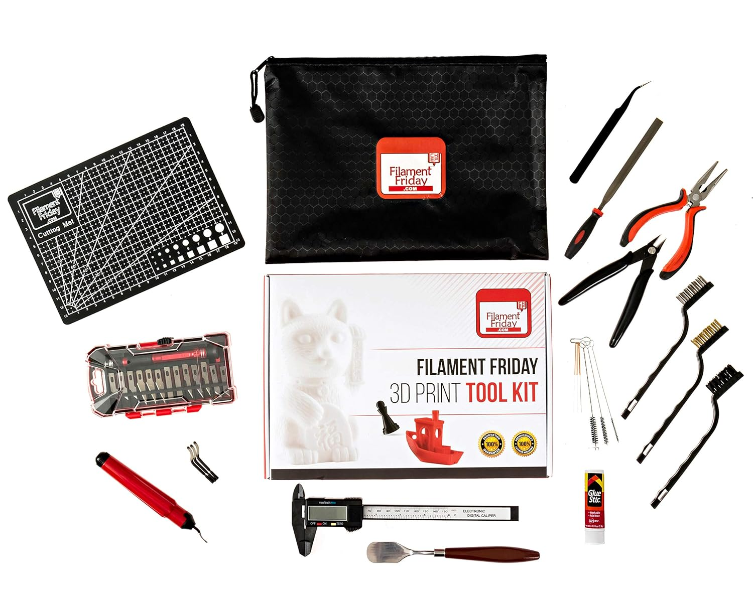 3D Print Tool Kit - 38 Essential 3D Print Accessories for Finishing, Cleaning, &