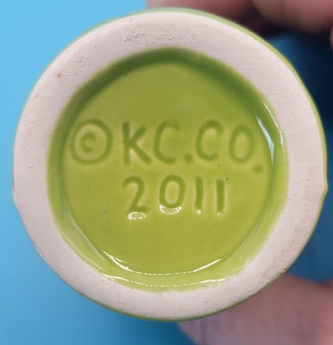 Hope Tiki Shot Glass Tumbler K.C.C.O Ceramic Green Dated 2011 - Picture 7 of 12