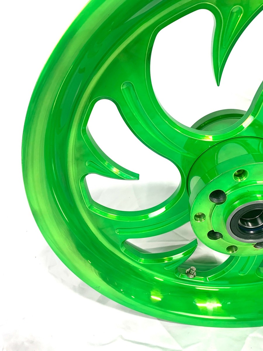 NINJA 300 FAT TIRE LOLLYPOP LIME SHARK TOOTH WHEELS 06-11 KAWASAKI