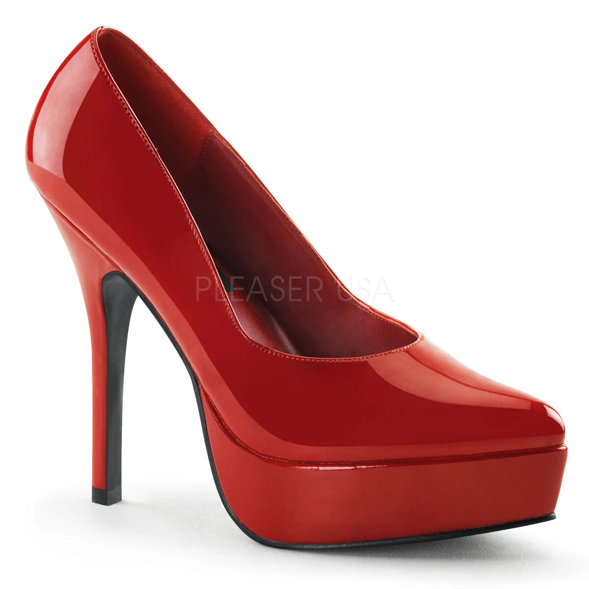 SALE Devious Damen High Heels Plateau Pumps Indulge 520 Lack rot