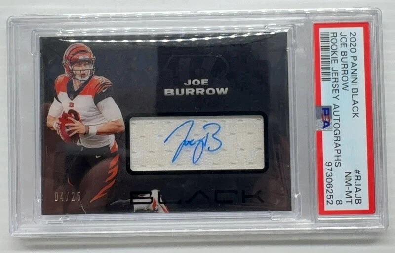 Joe Burrow Panini Black Rookie Jersey Autographs #RJAJB Base