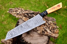 CUSTOM HANDMADE FORGED DAMASCUS STEEL CHEF KNIFE KITCHEN KNIFE WOOD HANDLE 2745