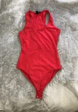 Bodysuit Racer Back Women’s Size Small Red Casual Dressy Summer Street Vacation
