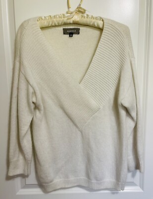 4SI3NNA Ivory Women s Sweater, S, Very Soft Wool Blend, NEW