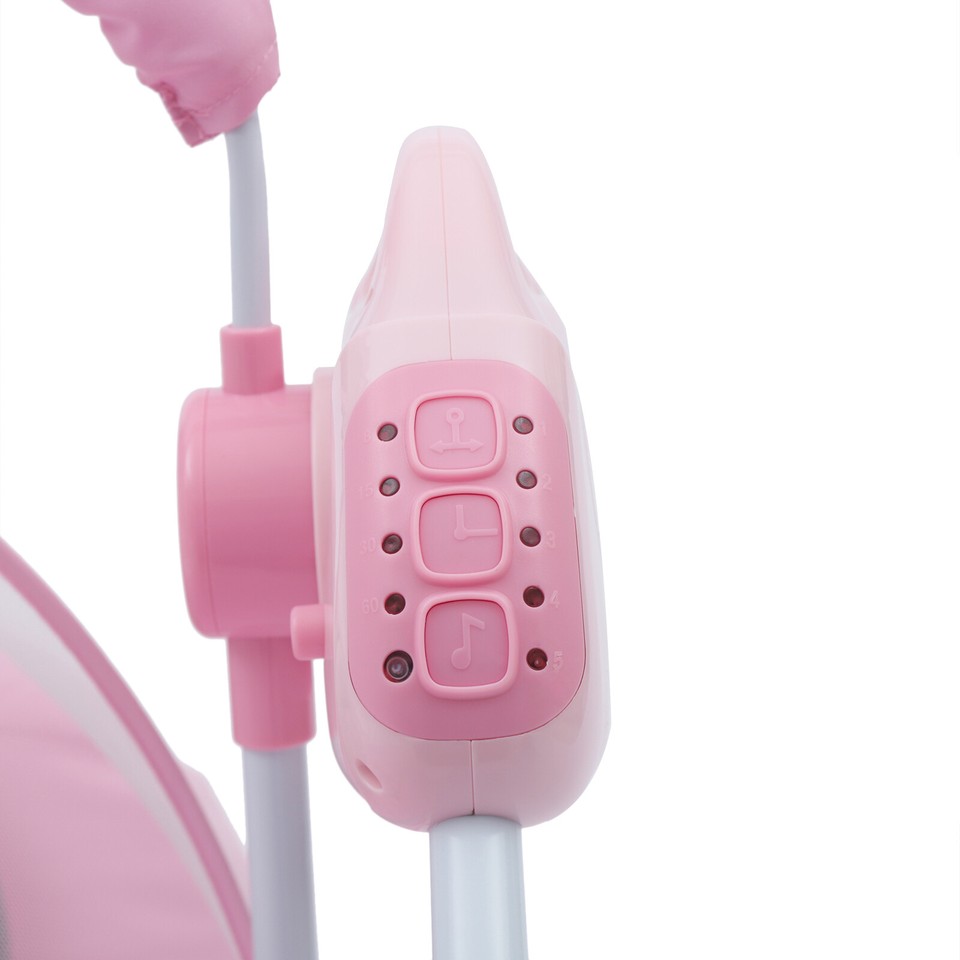 5V Electric Baby Rocking Chair Infant Music Swing Cradle Pink Sway