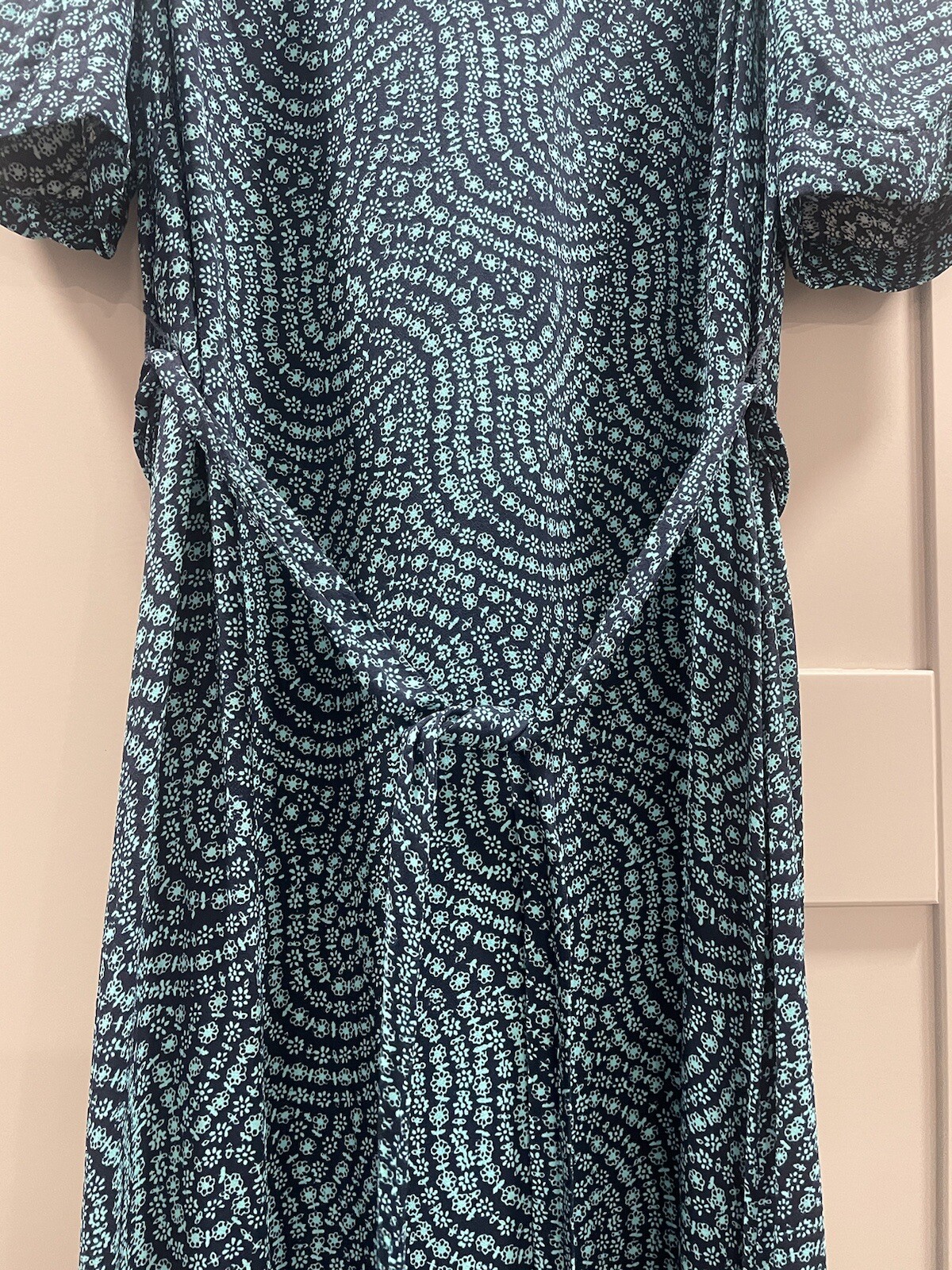 WHISTLES teal and blue dress with back detailing. UK 12