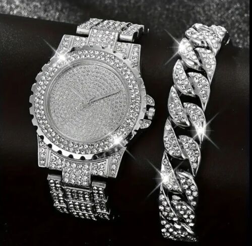 Fashion Business Men's Quartz Watch & Bracelet Set, Accessories Gift Set