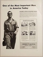 1940 Print Ad Liberty Mutual Insurance Company Pre War Production Employee