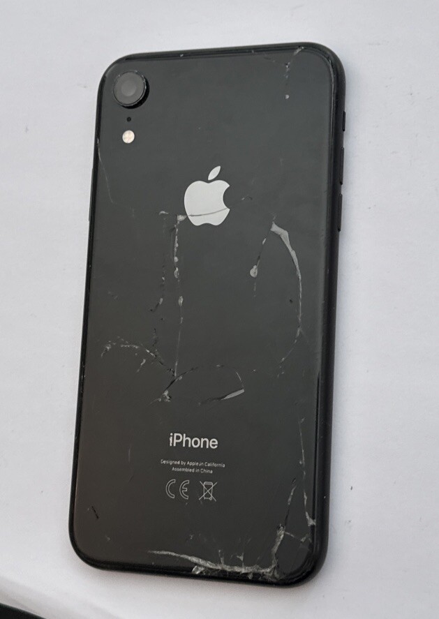 Coque originale Apple iPhone XR cadre vitre cassée pour reconditionné gris si...