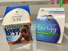 2 total vintage Leggs Panthose winter + sheer energy B (new) 