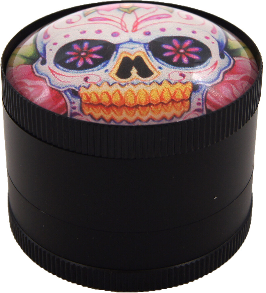 2-Pack 51mm Crystal Candy Skull Herb Grinder – Tobacco, Spice, Herb Crusher (Viking Axe Brand)