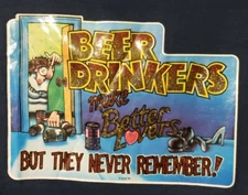 BEER DRINKERS PRE-OWNED MAKE BETTER LOVERS SCREEN STARS SIZE SMALL DARK BLUE...