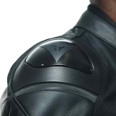 Dainese Men's Black Grey Cowhide Sport Leather Racing 4 Jacket New