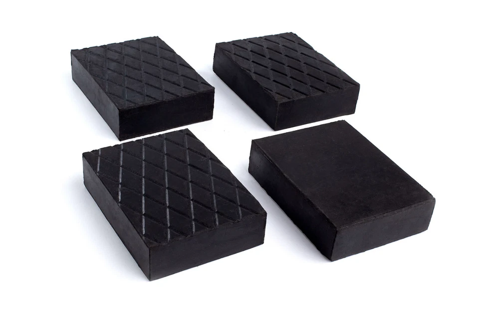 EMAY 4 pcs Ramp Jacking Rubber Blocks - Universal Scissor Car Lift Pads 120x80x60 mm