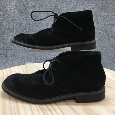 Kenneth Cole Boots Mens 9 M Design Ankle Chukka 10935 Black Leather Lace Up