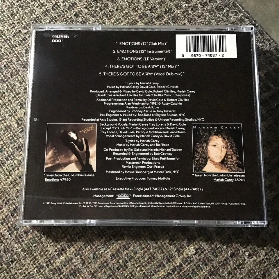 MARIAH CAREY EMOTIONS/THERE’S GOT TO BE A WAY 1991 CD MAXI-SINGLE OOP 5TRX MIXES Foto 2 de 4