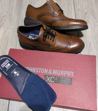 Men's Johnston & Murphy Elkins Wing Tip Dress Shoe Sz 8.5 Wide / Med Convertible