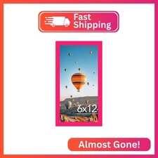 JCJMY 6x12 Picture Frame Pink for Wall Hanging or Tabletop- Wall Mounting Horizo
