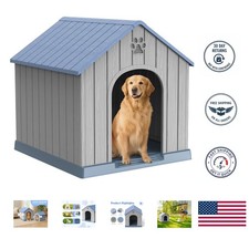 Versatile Blue Dog House - Perfect for Indoor/Outdoor Use, 38.62in Easy Assembly