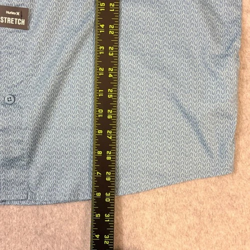 Hurley Men XL Blue Geometric Stretch Short Sleeve Button Down Shirt CQ3998 image 5