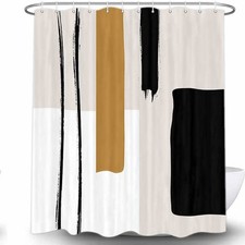 Abstract Black and White Geometric Shower Curtain 72x72