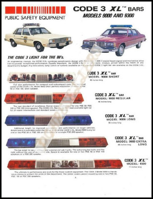code 3 xl Light Bar Sales Brochure Photograph Print 8.5x11''