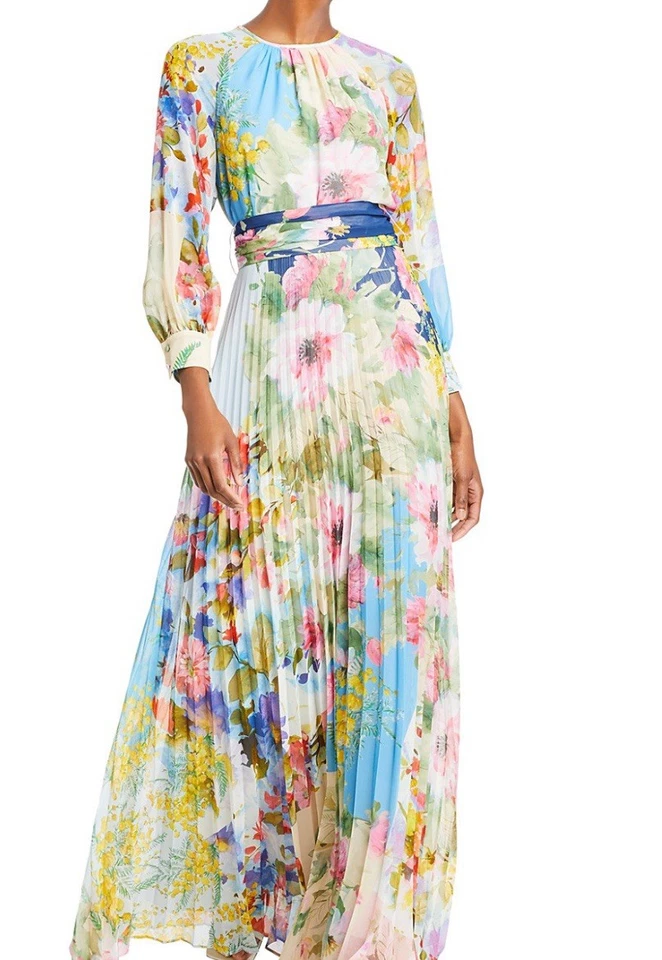 NUEVO CON ETIQUETAS - TERI JON DE RICKIE FREEMAN - Falda plisada - Maxi - Manga larga - Talla 16 Foto 2 de 2