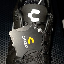 Botines de fútbol Charly Legendario 2.0 LT de cuero de vaca negro con cordones para hombre