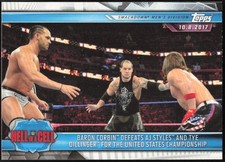 2019 Topps WWE #60 Baron Corbin Defeats AJ Styles and Tye Dillinger