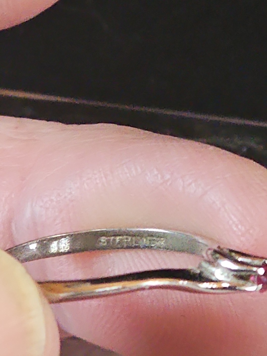 Vintage Sterling Mini Ruby Solitaire Ring 7 - image 5