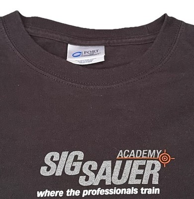 Vintage Sig Sauer Academy Shooting Training Black T-Shirt Large Y2K