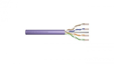 Kabel teleinformatyczny U/UTP kat.6 4x2xAWG23 LSOH drut fioletowy Dca DK-1614-VH
