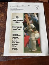 1986 Test Series Brochure West Indies v England