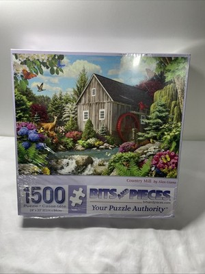 NWT Sealed in Box Bits And Pieces Puzzle ''Country Mill'' 1500 Pieces 24x33