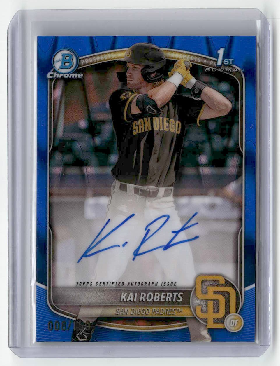 Kai Roberts 2025 Bowman Chrome #CPA-KR Blue RayWave Auto /150