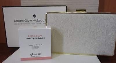 Dream Glow Makeup Bag Glowiest Purse Handbag Clutch + Tinted Lip Oil Set of 3