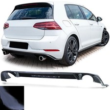Sport Heckdiffusor Einzelrohr beidseitig Schwarz Glanz für VW Golf 7 GTI 17-21