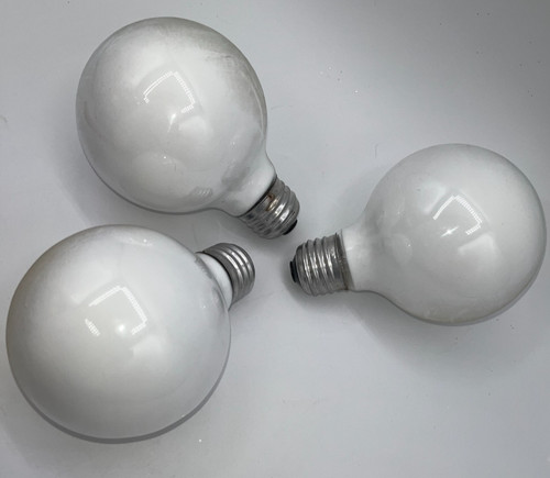 3 Vintage Original White 3"ish Bulbs Art Deco Vintage Chandeliers Sconces RARE