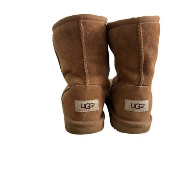 UGG Kids Classic Short II Chestnut Brown Suede Shearling Boots