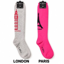 Women's Knee-High Novelty Socks, 2 Pair Paris London City Designs, New